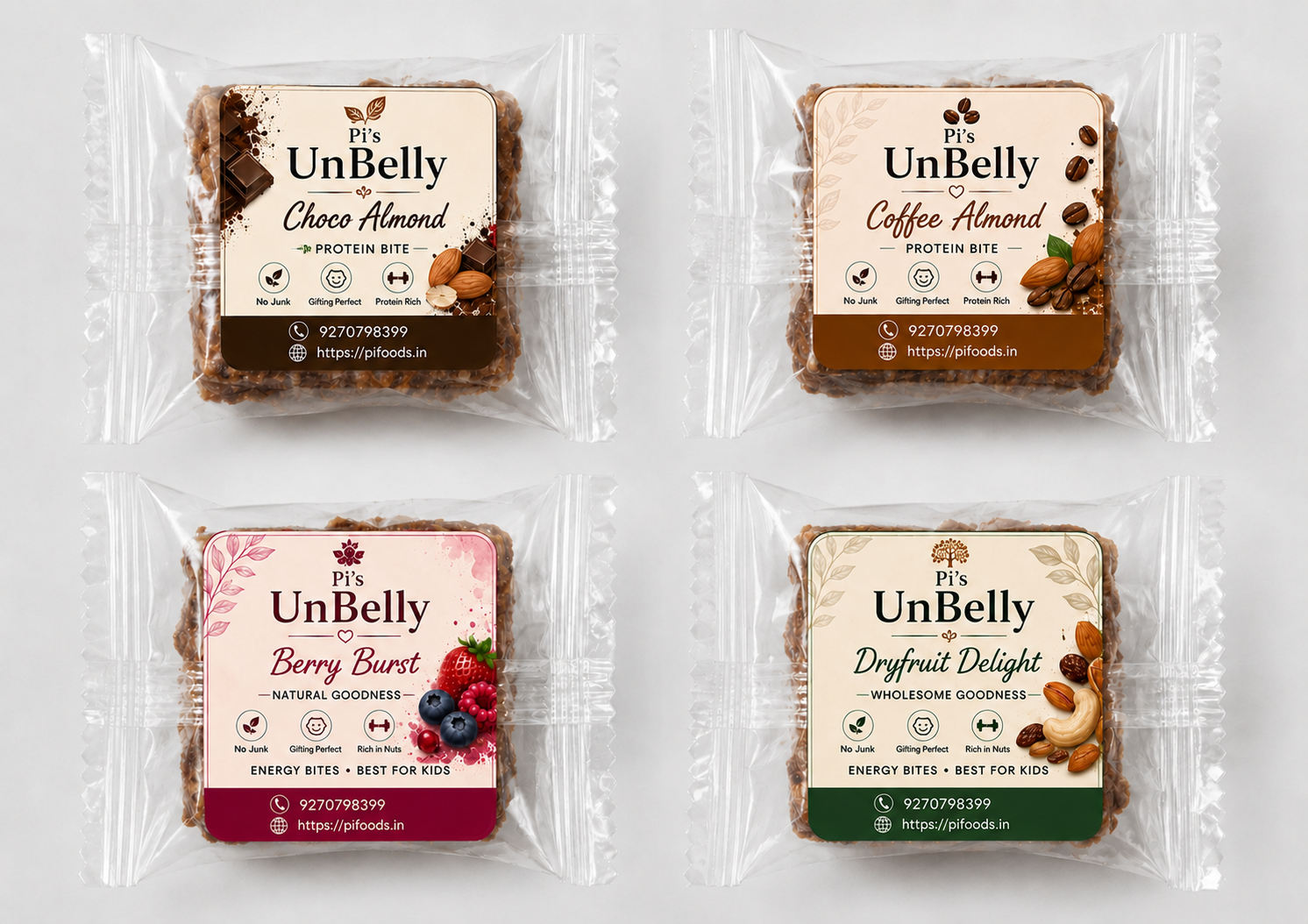 UnBelly Choco Almond Protein Bite | Healthy Mini Energy Cube