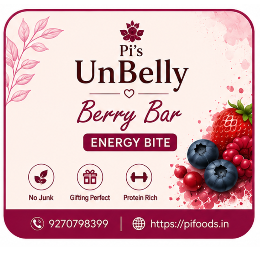 UnBelly Berry Bar Energy Bite | Fruity Healthy Mini Cube