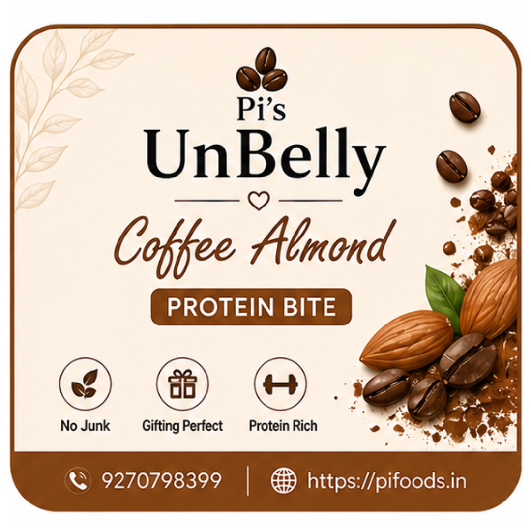 UnBelly Coffee Almond Protein Bite | Premium Healthy Mini Cube